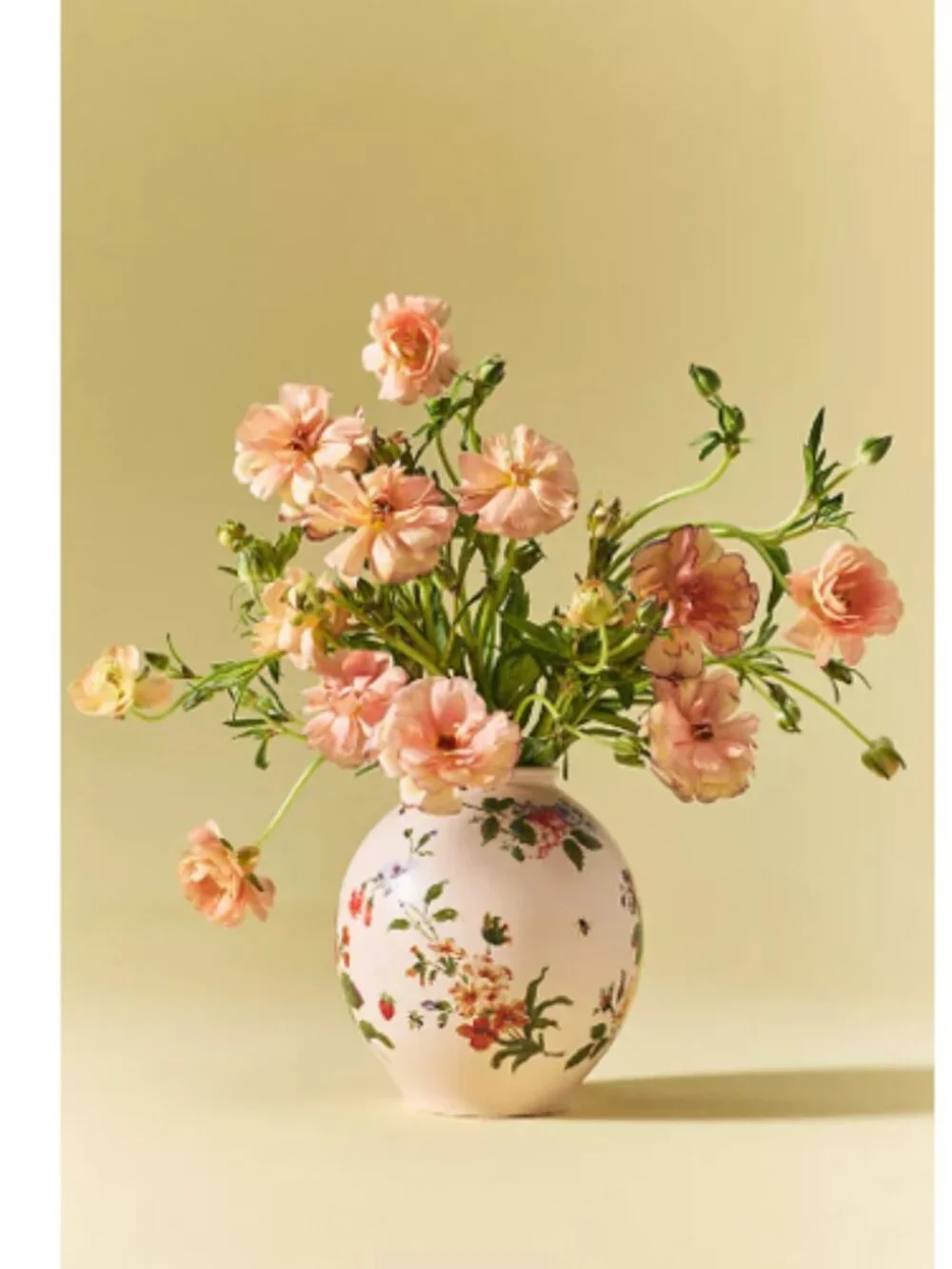 NIB Anthropologie Camille Floral Ceramic Vase